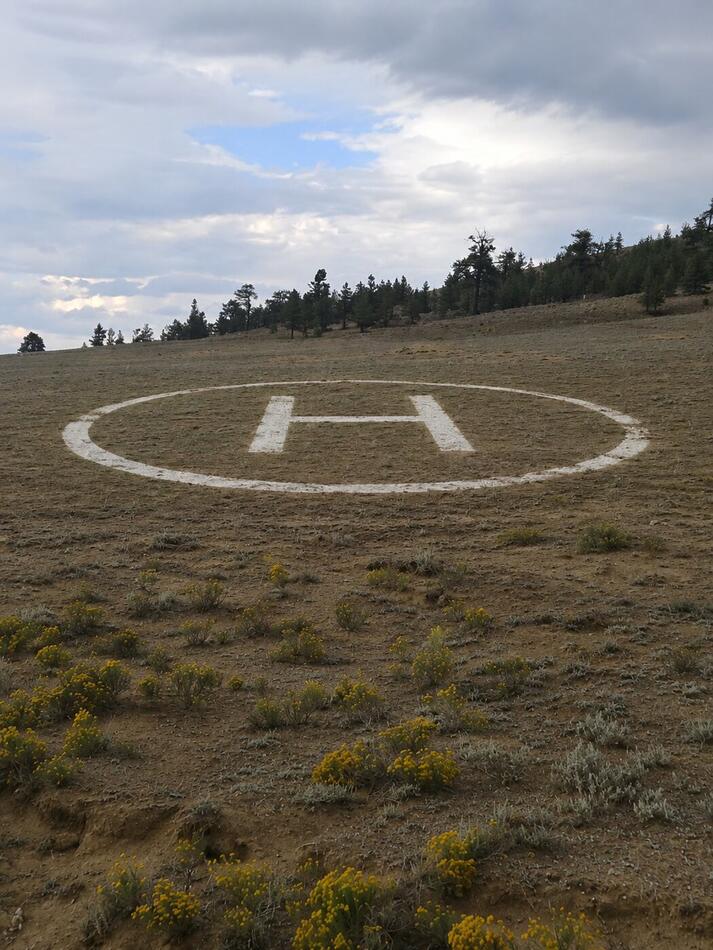 Rendering of the helipad on the open prairie